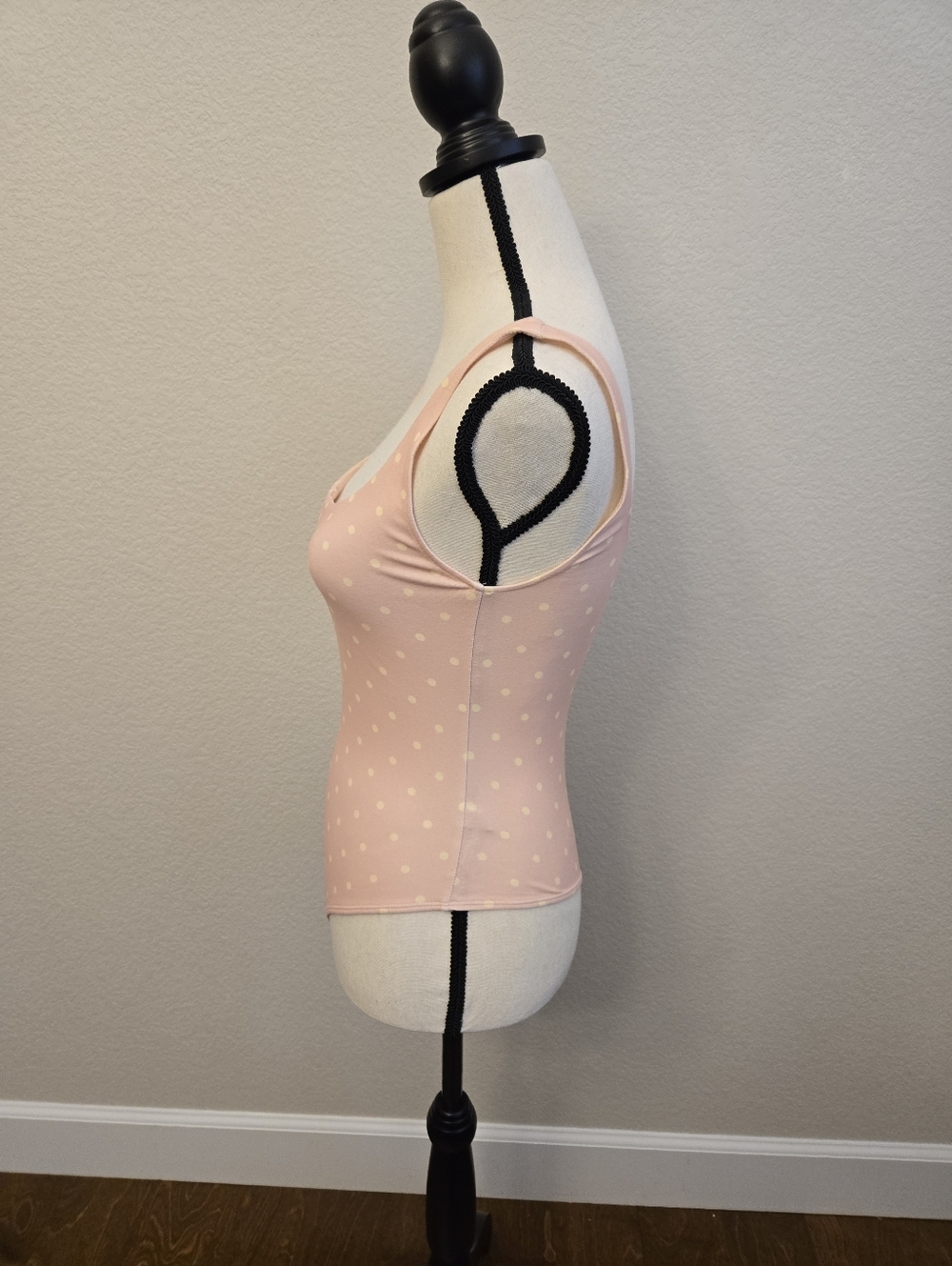 Intimately Free People Women's Body Suit Sz S Pink With Polka Dots Snap Crouch - Picture 5 of 11